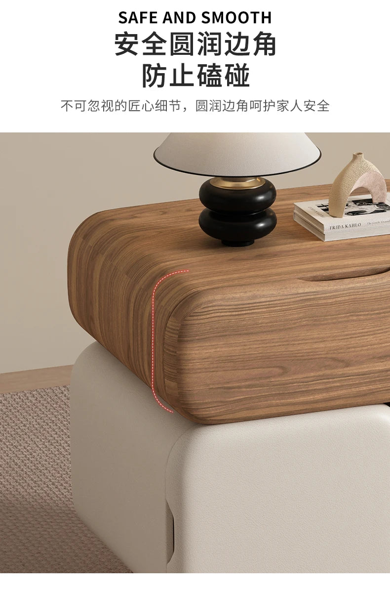 Storage Drawers Nightstands Cute Cream Style Luxury Aesthetic Bedside Table Simple Design Mesa De Noche Bedroom Furniture