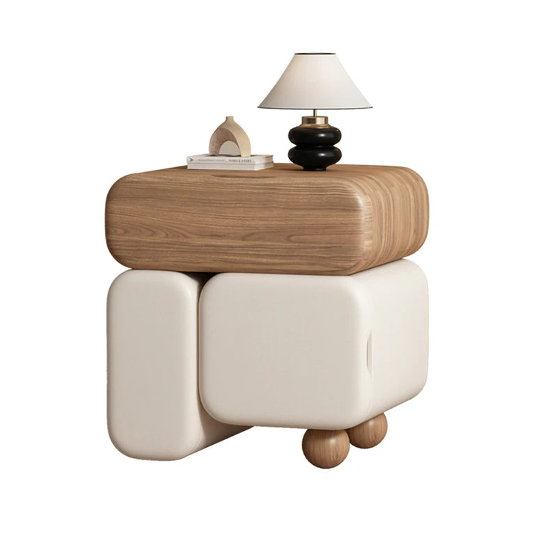 Storage Drawers Nightstands Cute Cream Style Luxury Aesthetic Bedside Table Simple Design Mesa De Noche Bedroom Furniture