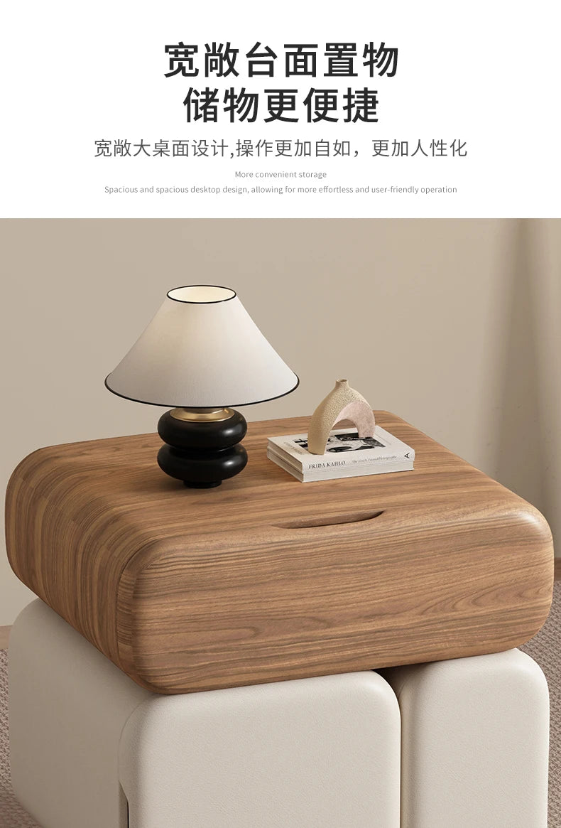 Storage Drawers Nightstands Cute Cream Style Luxury Aesthetic Bedside Table Simple Design Mesa De Noche Bedroom Furniture