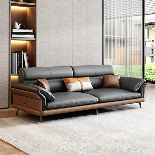Office sofa leather business reception hall reception area negotiation simple modern light luxury coffee table combination set