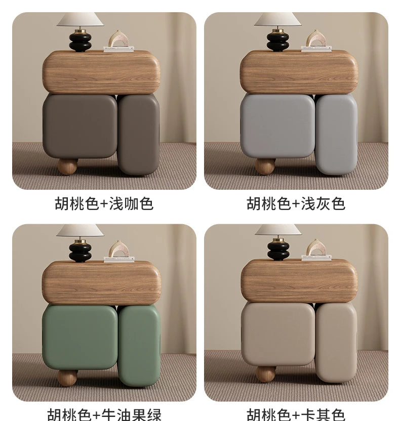 Storage Drawers Nightstands Cute Cream Style Luxury Aesthetic Bedside Table Simple Design Mesa De Noche Bedroom Furniture