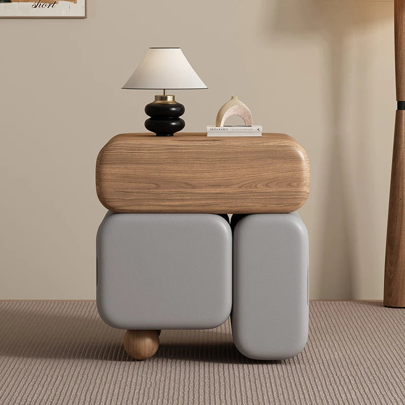 Storage Drawers Nightstands Cute Cream Style Luxury Aesthetic Bedside Table Simple Design Mesa De Noche Bedroom Furniture
