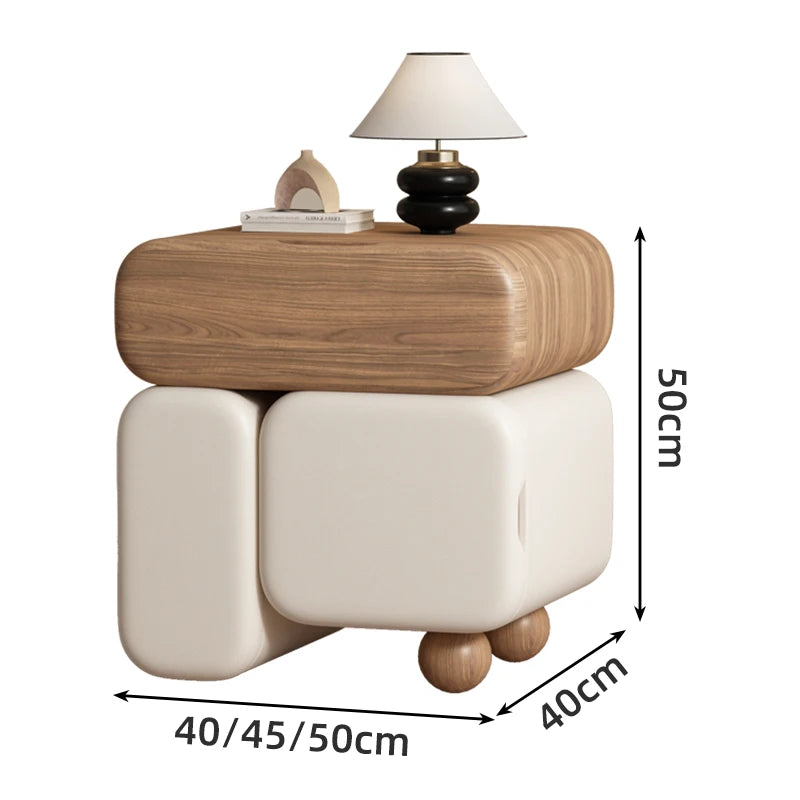 Storage Drawers Nightstands Cute Cream Style Luxury Aesthetic Bedside Table Simple Design Mesa De Noche Bedroom Furniture